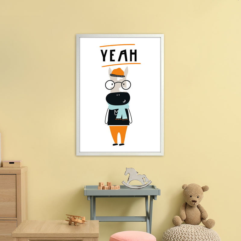Yeah Animal Pop  Art Print by Pixy Paper A1 Oak Frame