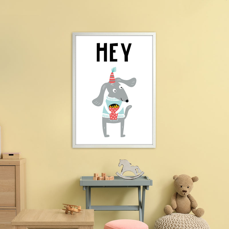 Hey Animal Pop  Art Print by Pixy Paper A1 Oak Frame