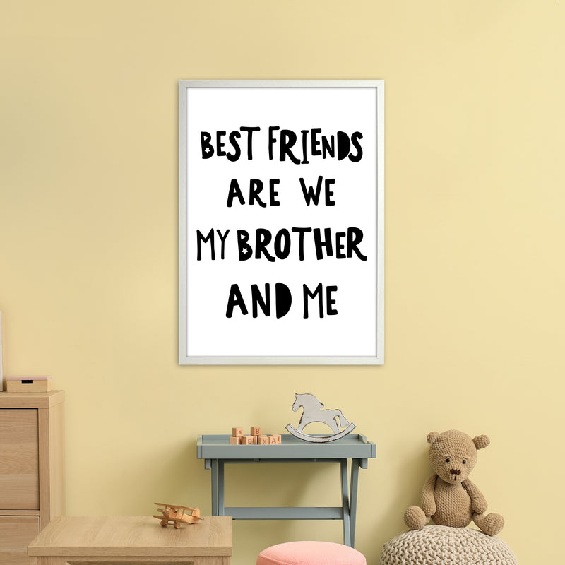 Best Friends  Art Print by Pixy Paper A1 Oak Frame