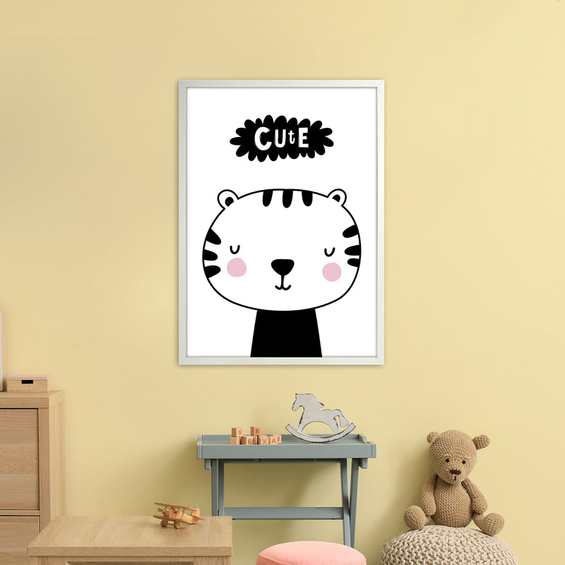 Cute Tiger  Art Print by Pixy Paper A1 Oak Frame
