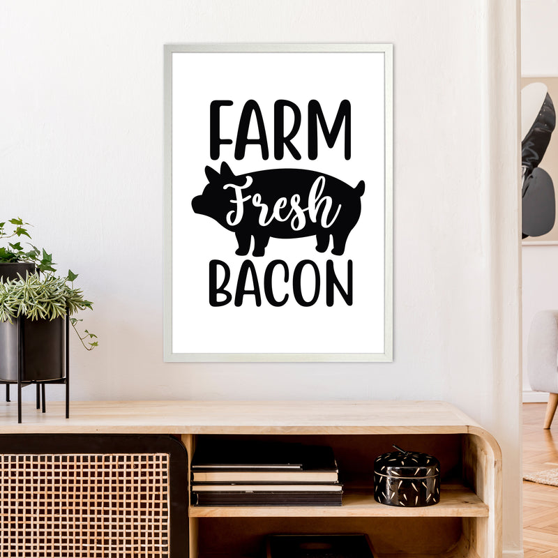 Farm Fresh Bacon  Art Print by Pixy Paper A1 Oak Frame