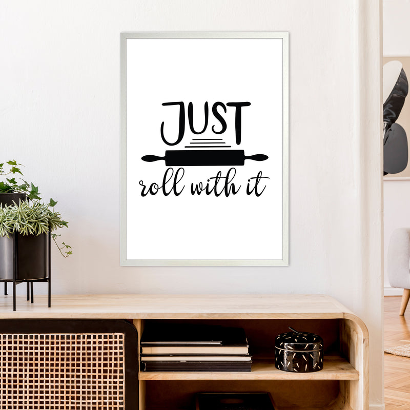 Just Roll With It  Art Print by Pixy Paper A1 Oak Frame