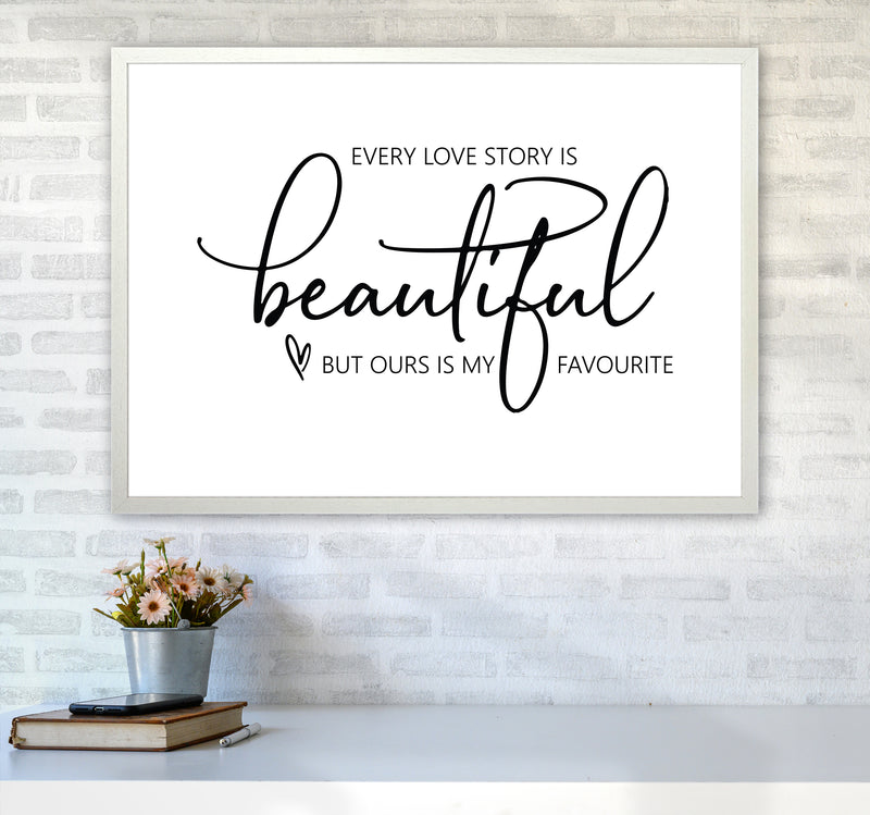 Every Love Story Is Beautiful  Art Print by Pixy Paper A1 Oak Frame