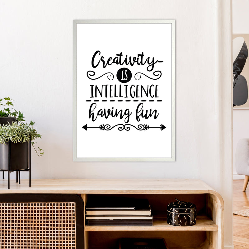 Creativity Is Intelligence  Art Print by Pixy Paper A1 Oak Frame