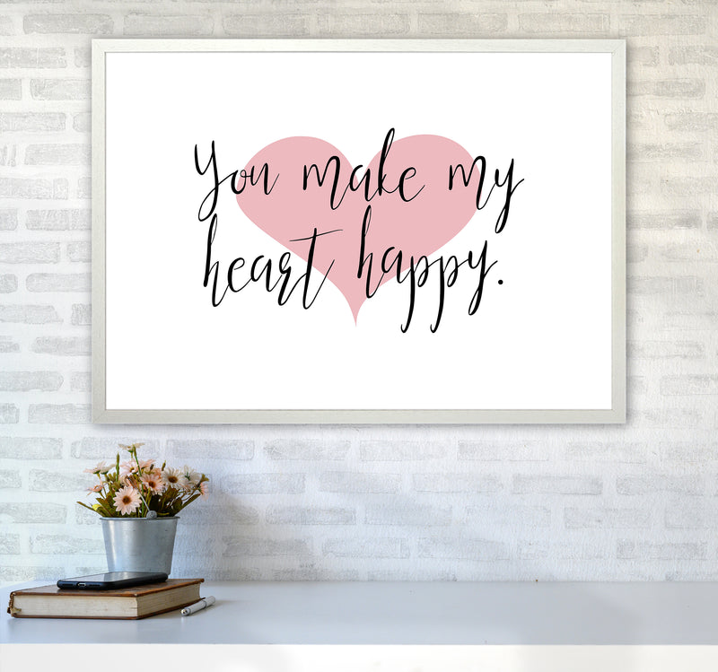 You Make My Heart Happy  Art Print by Pixy Paper A1 Oak Frame