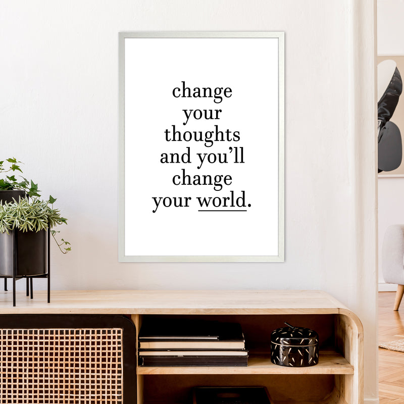 Change Your Thoughts  Art Print by Pixy Paper A1 Oak Frame