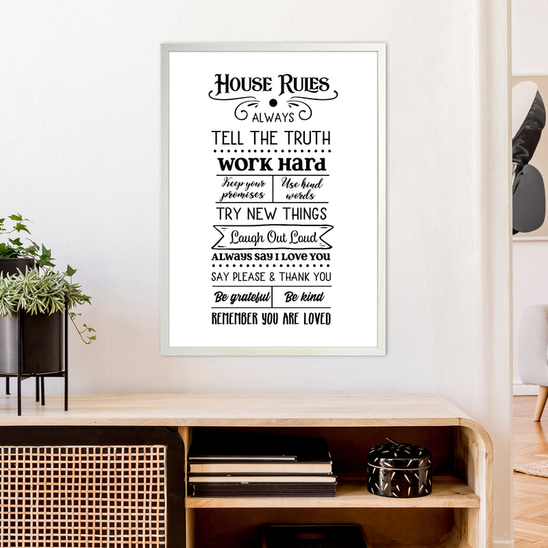 House Rules  Art Print by Pixy Paper A1 Oak Frame