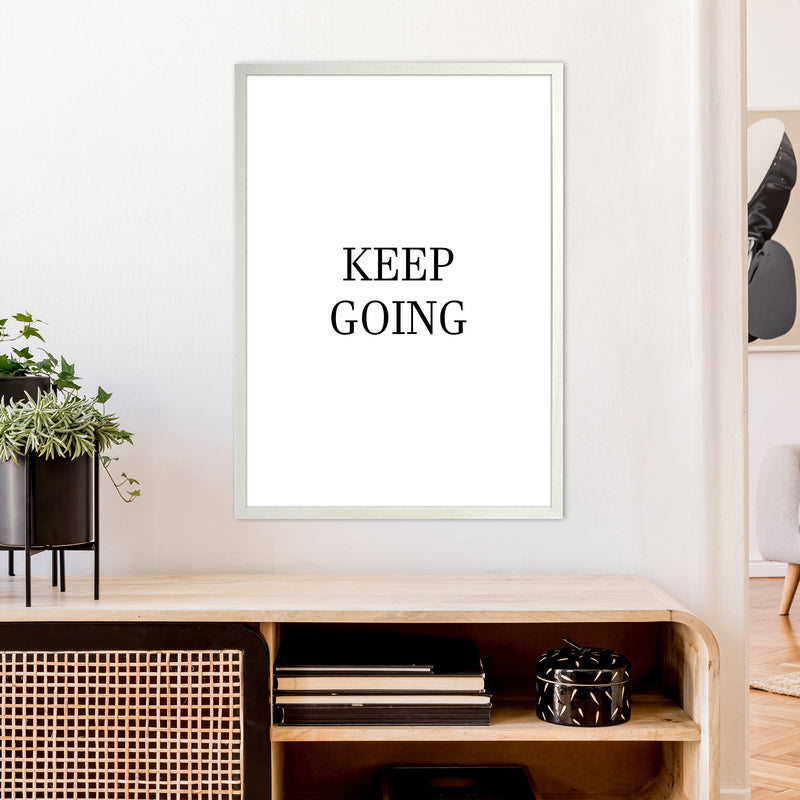 Keep Going  Art Print by Pixy Paper A1 Oak Frame