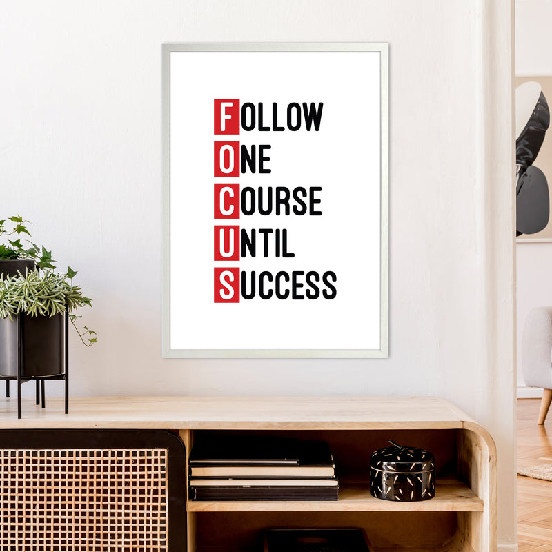 Focus Red  Art Print by Pixy Paper A1 Oak Frame