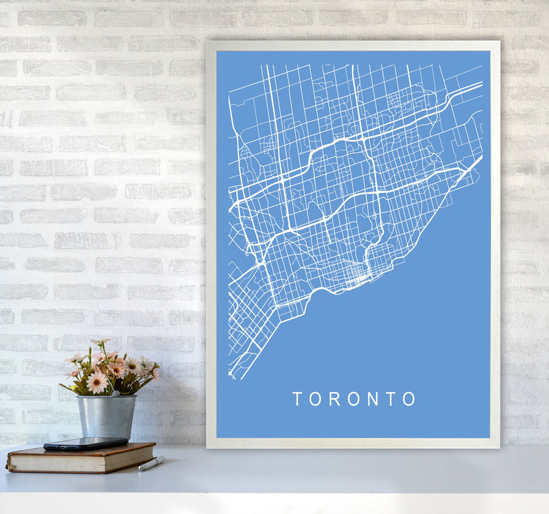 Toronto Map Blueprint Art Print by Pixy Paper A1 Oak Frame