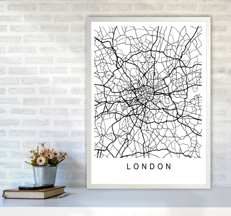London Map Art Print by Pixy Paper A1 Oak Frame