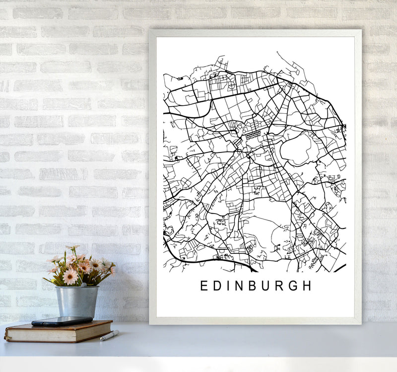Edinburgh Map Art Print by Pixy Paper A1 Oak Frame
