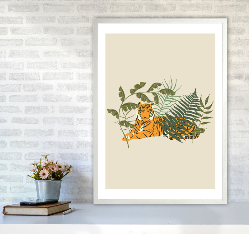 Wild Collection Resting Tiger Art Print by Pixy Paper A1 Oak Frame