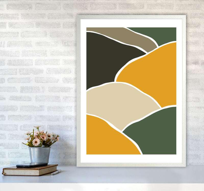 Wild Collection Hills Abstract Art Print by Pixy Paper A1 Oak Frame