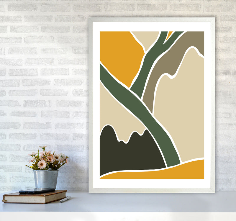 Wild Collection Mountains Abstract Art Print by Pixy Paper A1 Oak Frame