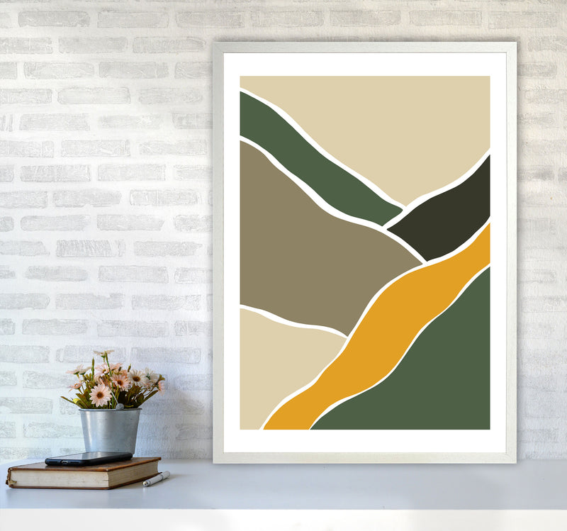 Wild Collection Rocky Roads Abstract Art Print by Pixy Paper A1 Oak Frame
