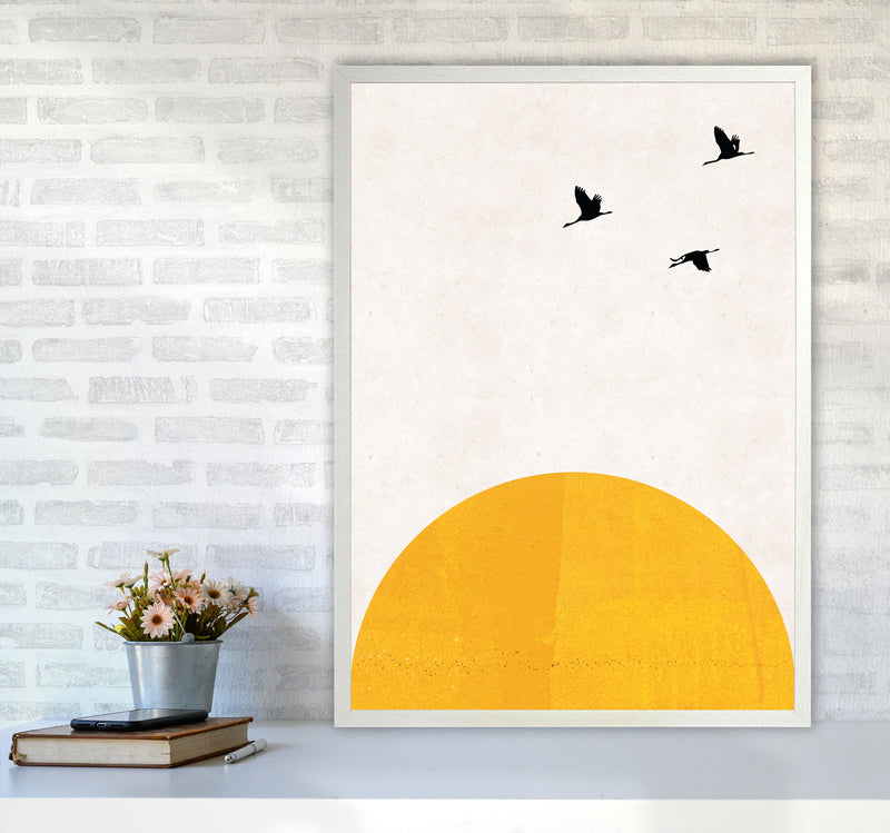 Rising sun Art Print by Pixy Paper A1 Oak Frame