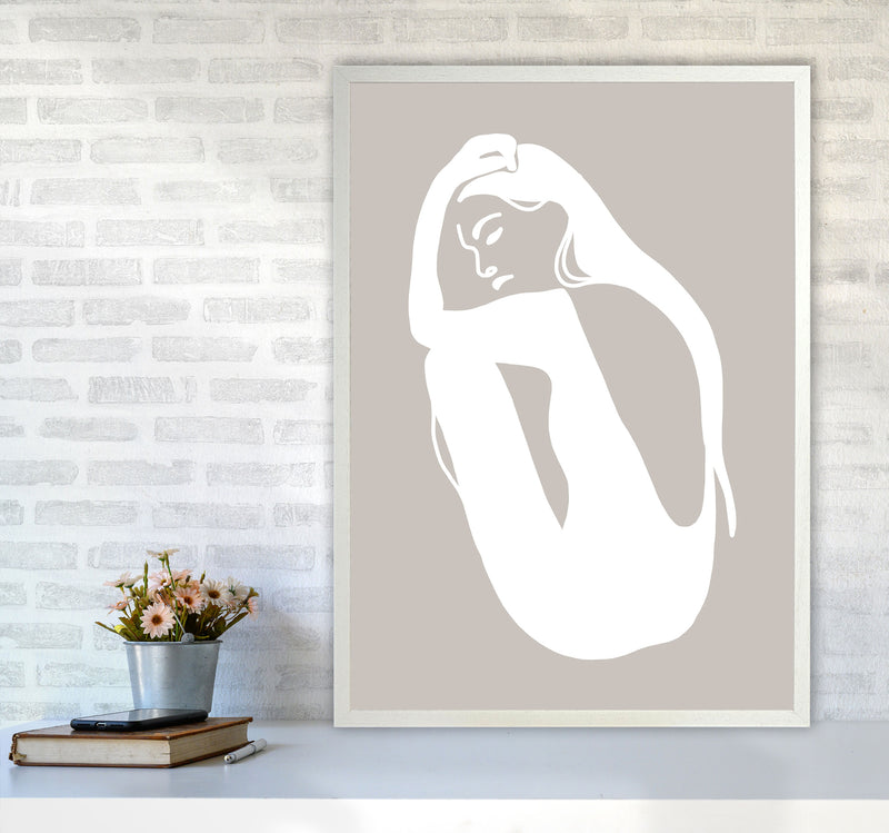 Inspired Stone Woman Silhouette Art Print by Pixy Paper A1 Oak Frame