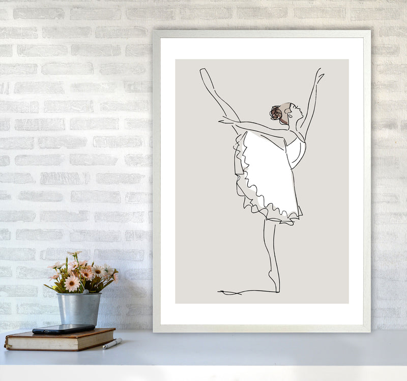 Inspired Stone Ballerina Art Print by Pixy Paper A1 Oak Frame