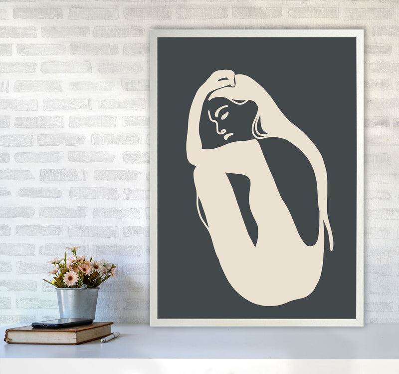 Inspired Off Black Woman Silhouette Art Print by Pixy Paper A1 Oak Frame