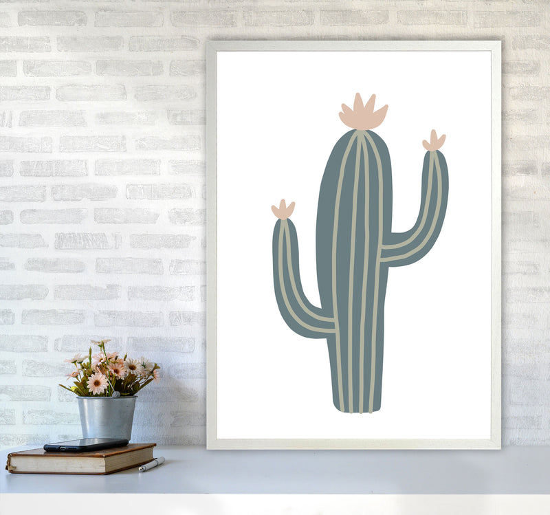 Inspired Natural Cactus Art Print by Pixy Paper A1 Oak Frame