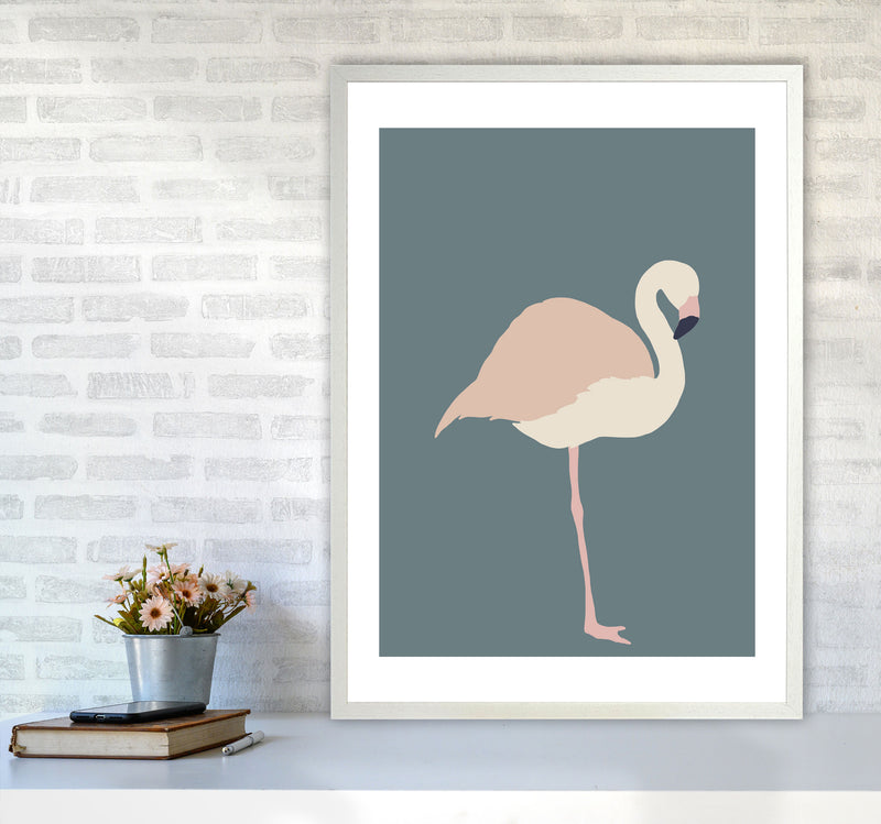 Inspired Flamingo Art Print by Pixy Paper A1 Oak Frame
