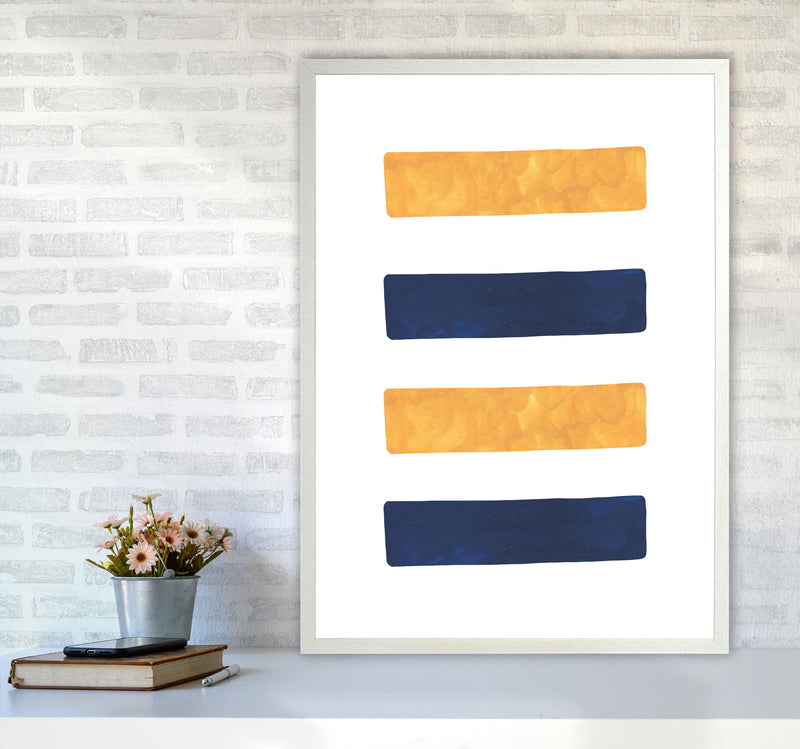 Horizon Abstract Lines  Art Print by Pixy Paper A1 Oak Frame