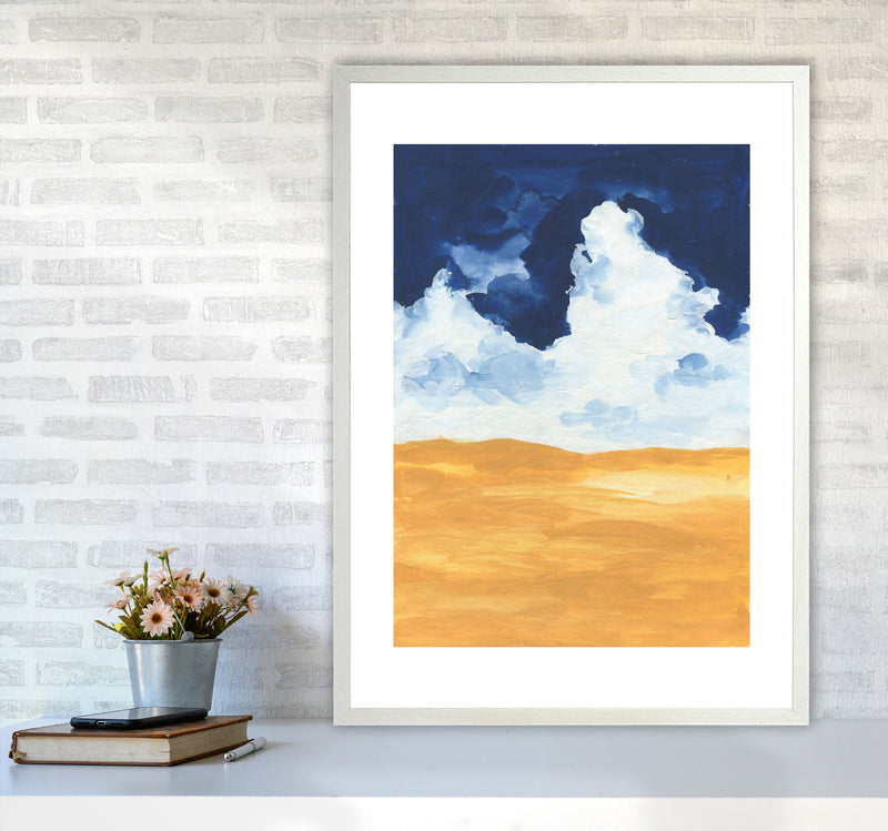 Horizon Abstract Clouds  Art Print by Pixy Paper A1 Oak Frame