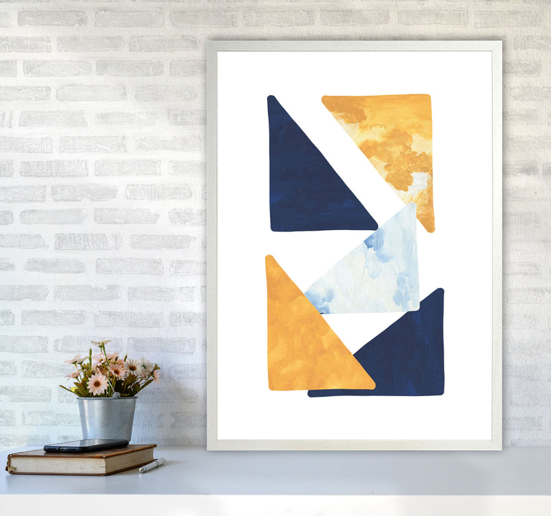 Horizon Abstract Triangles  Art Print by Pixy Paper A1 Oak Frame