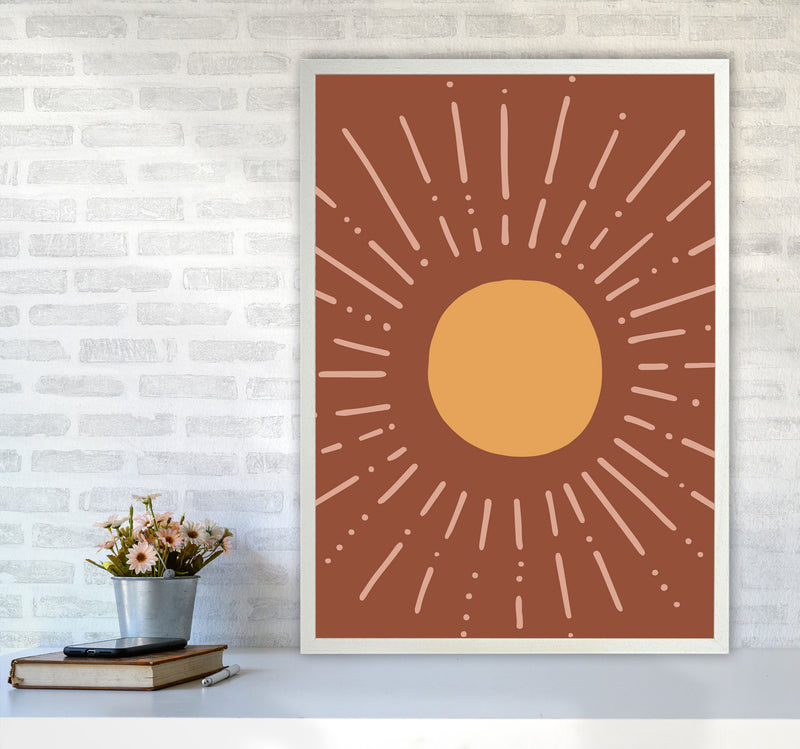 Autumn Sun abstract Art Print by Pixy Paper A1 Oak Frame