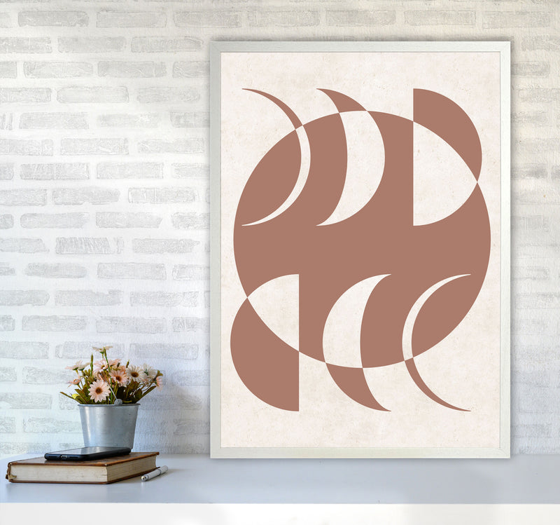 Autumn Moon Phases abstract Art Print by Pixy Paper A1 Oak Frame