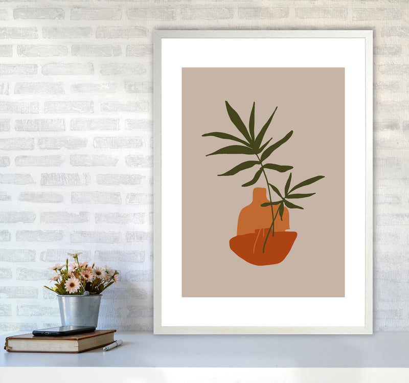 Autumn Plant abstract Art Print by Pixy Paper A1 Oak Frame