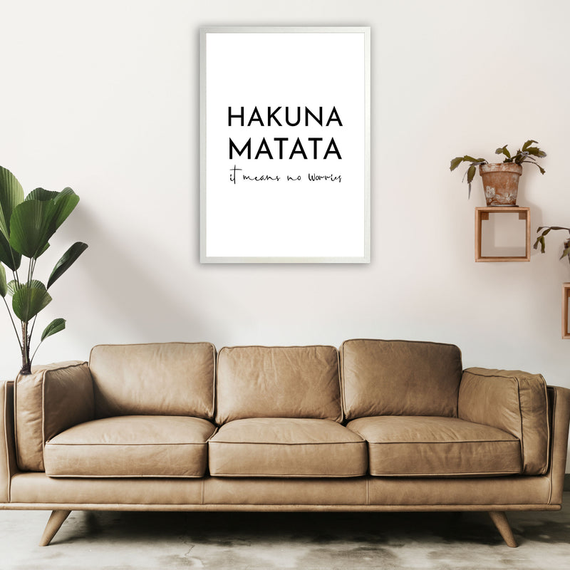 Hakuna Matata Art Print by Pixy Paper A1 Oak Frame