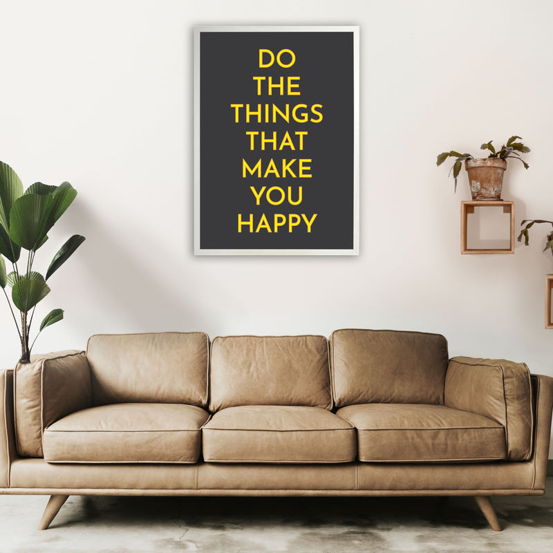 Do The Things That Make You Happy Neon Art Print by Pixy Paper A1 Oak Frame