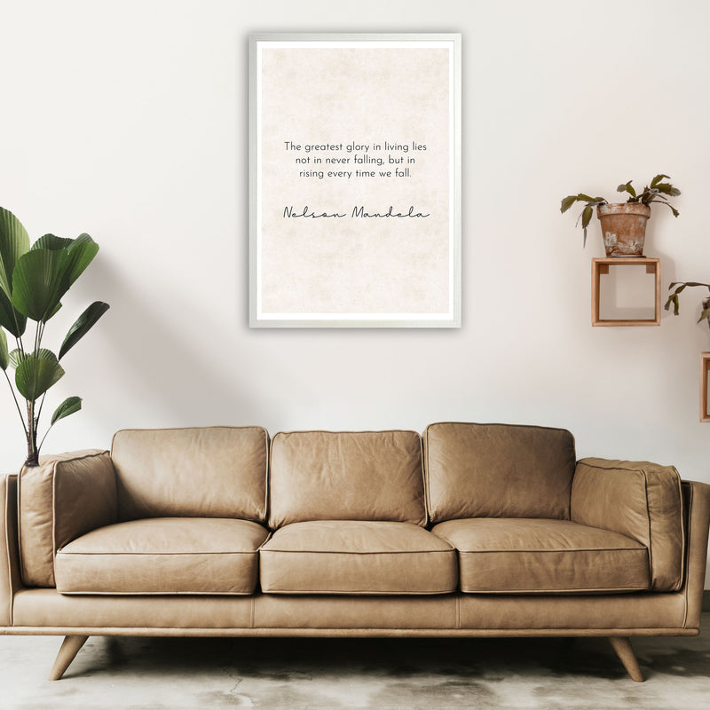 Greatest Glory - Nelson Mandela Art Print by Pixy Paper A1 Oak Frame