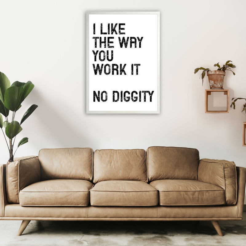 No Diggity Art Print by Pixy Paper A1 Oak Frame