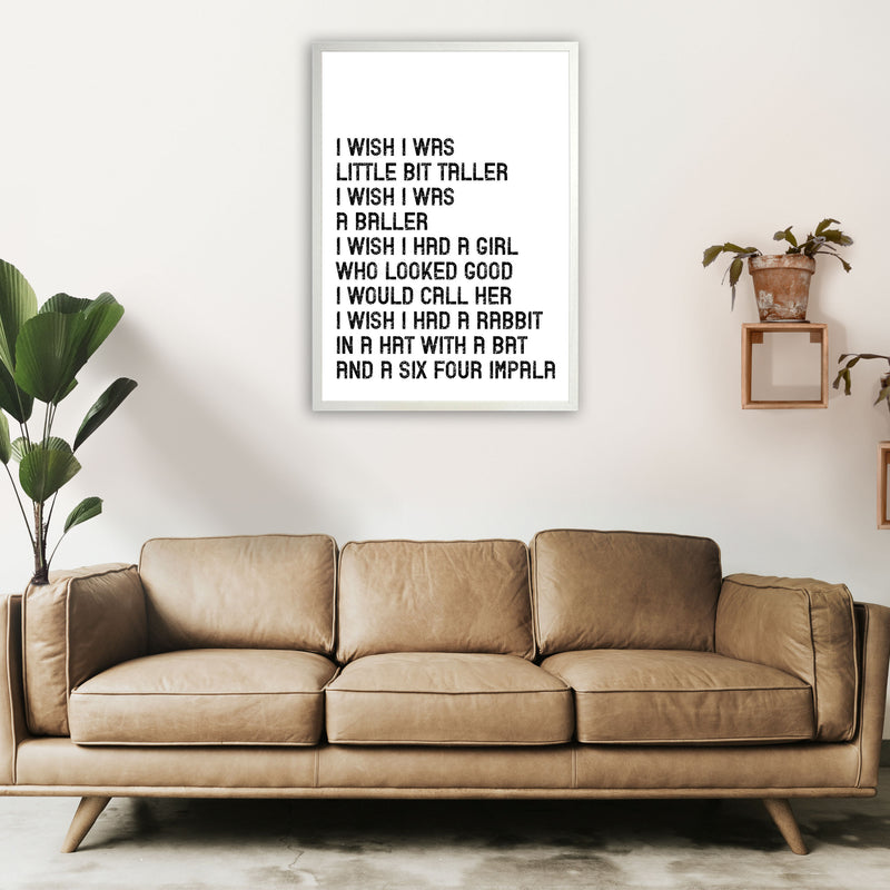 I Wish I Was A Baller Art Print by Pixy Paper A1 Oak Frame