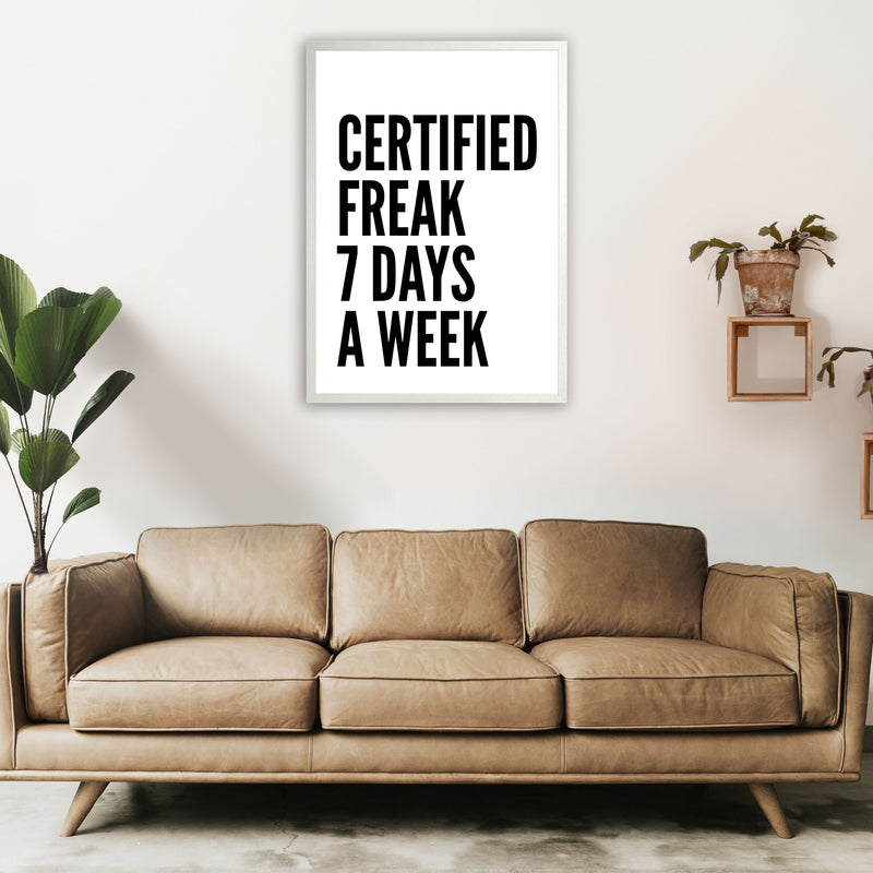 Certified Freak Art Print by Pixy Paper A1 Oak Frame