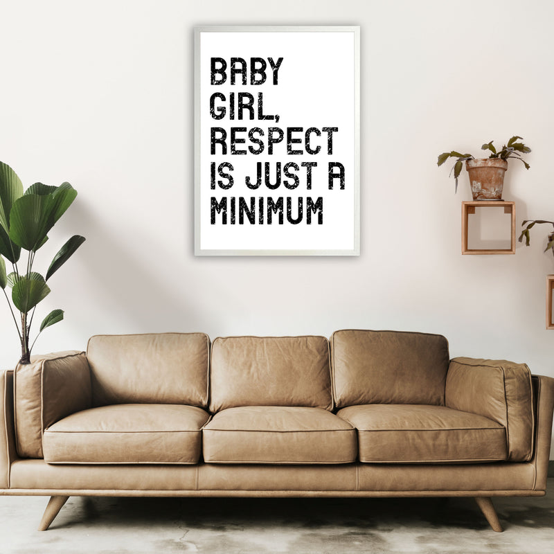 Baby Girl Art Print by Pixy Paper A1 Oak Frame