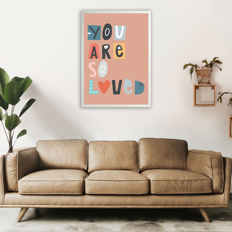 You are so loved Neutral kids Art Print by Pixy Paper A1 Oak Frame