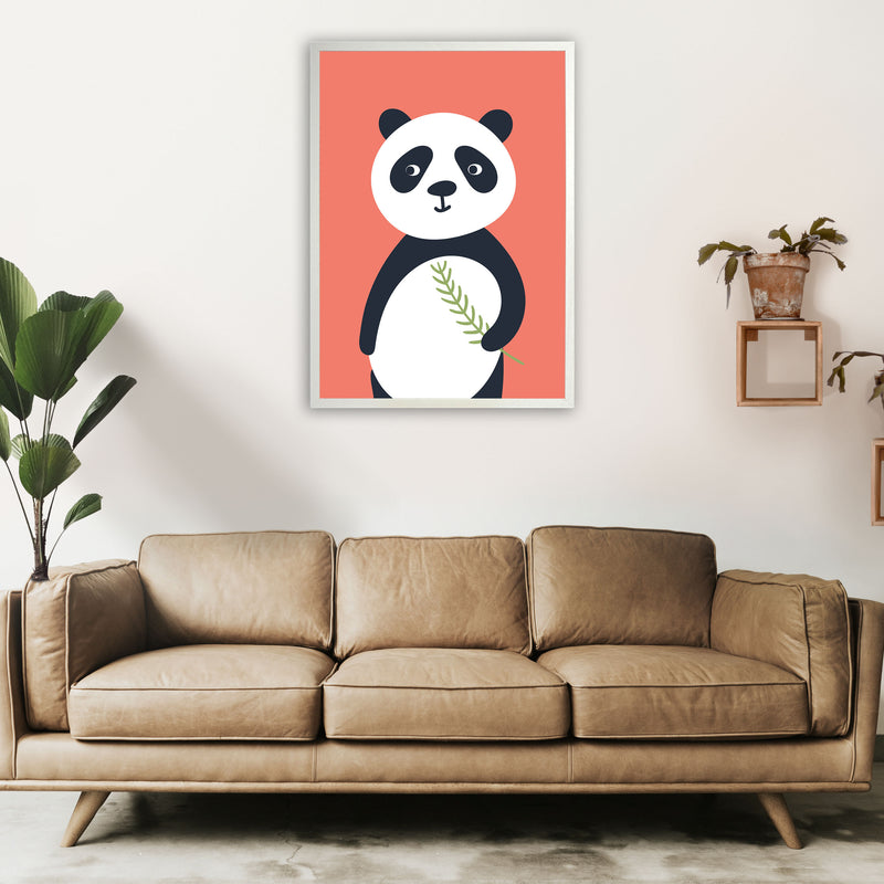 Panda Neutral kids Art Print by Pixy Paper A1 Oak Frame