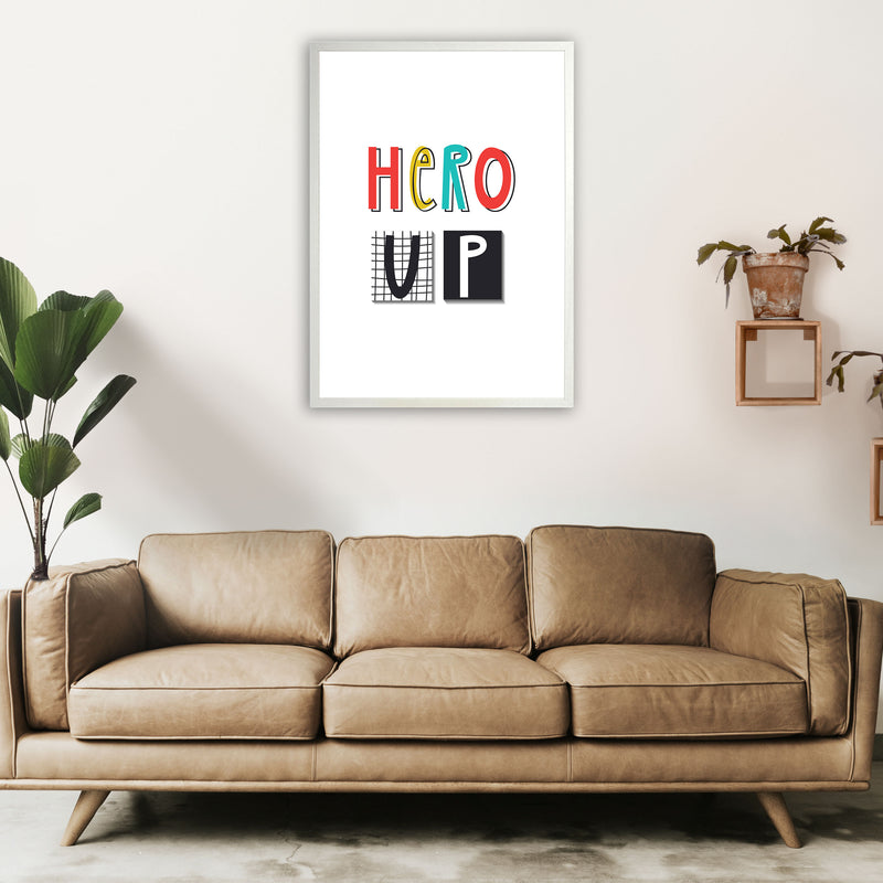 Hero up Art Print by Pixy Paper A1 Oak Frame