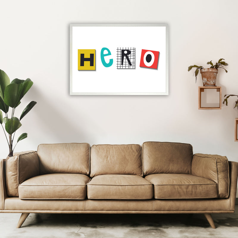 Hero typo Art Print by Pixy Paper A1 Oak Frame
