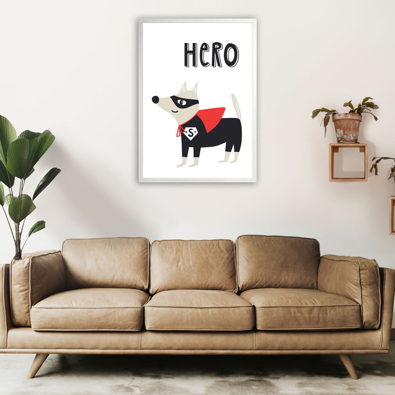 Hero dog Art Print by Pixy Paper A1 Oak Frame