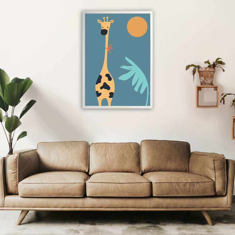 Giraffe Neutral kids Art Print by Pixy Paper A1 Oak Frame