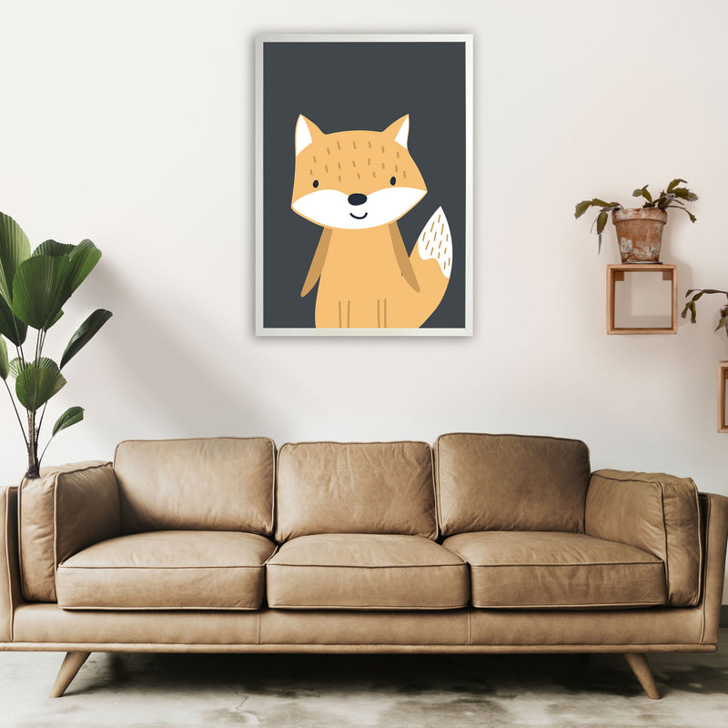 Fox Neutral kids Art Print by Pixy Paper A1 Oak Frame