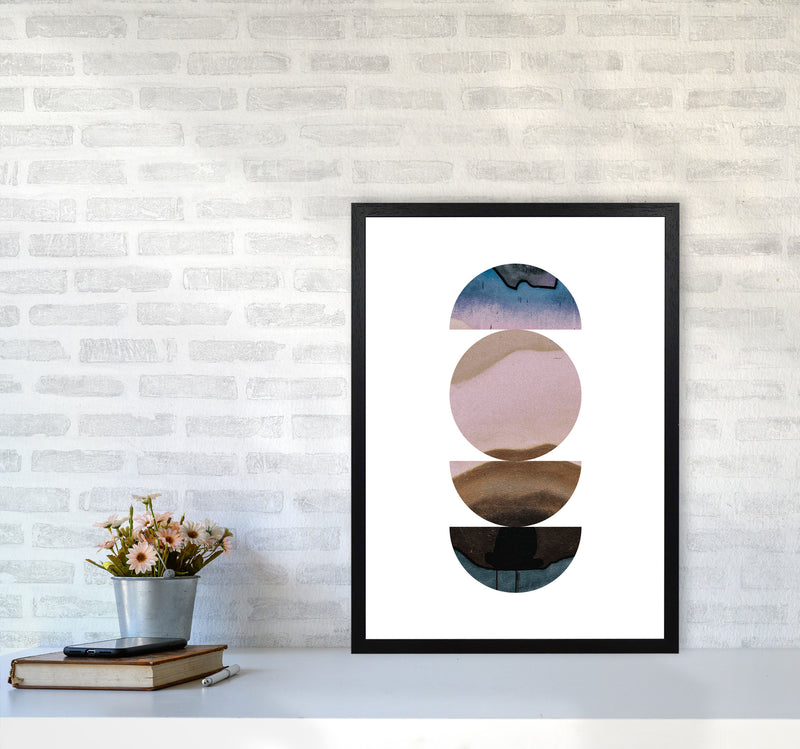 Abstract Circles White Background Modern Print A2 White Frame