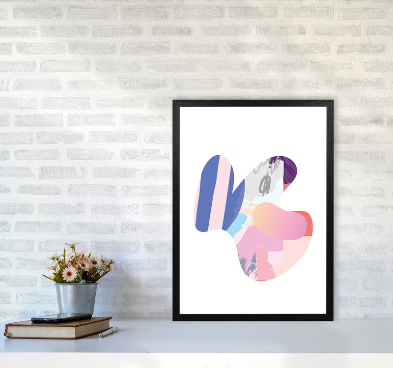 Pink Abstract Butterfly Shape Modern Print A2 White Frame
