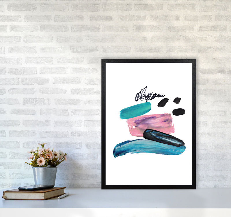 Pink And Teal Abstract Artboard Modern Print A2 White Frame