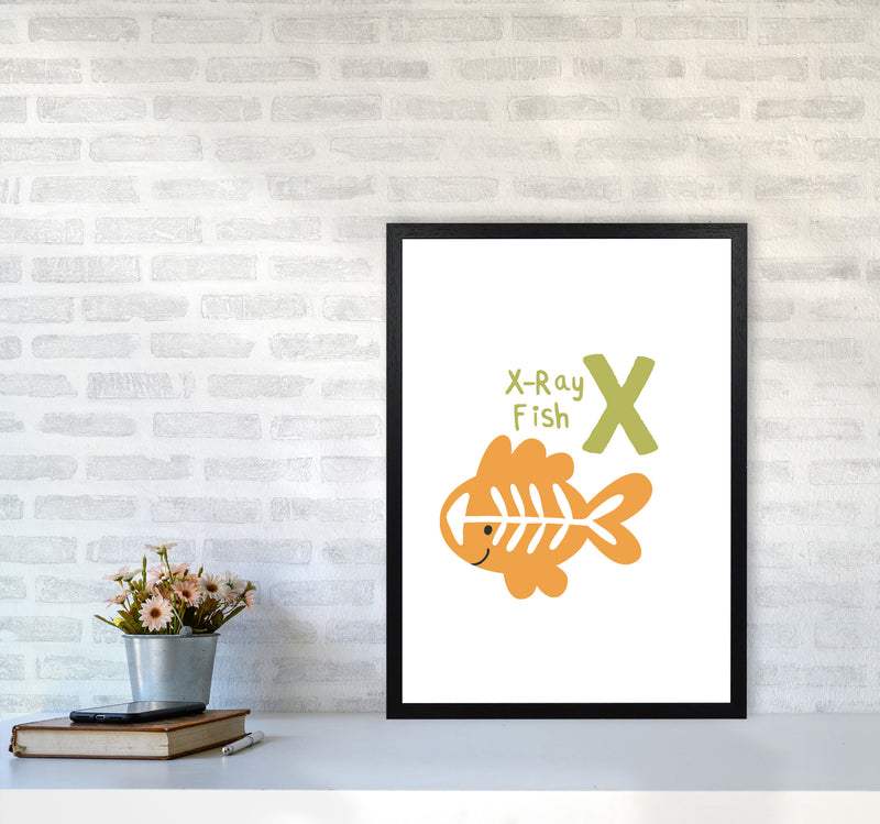 Alphabet Animals, X Is For X-Ray Fish, Nursey Wall Art Poster A2 White Frame